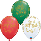 Evergreen Christmas Balloons (12 Pack) - The Party Room